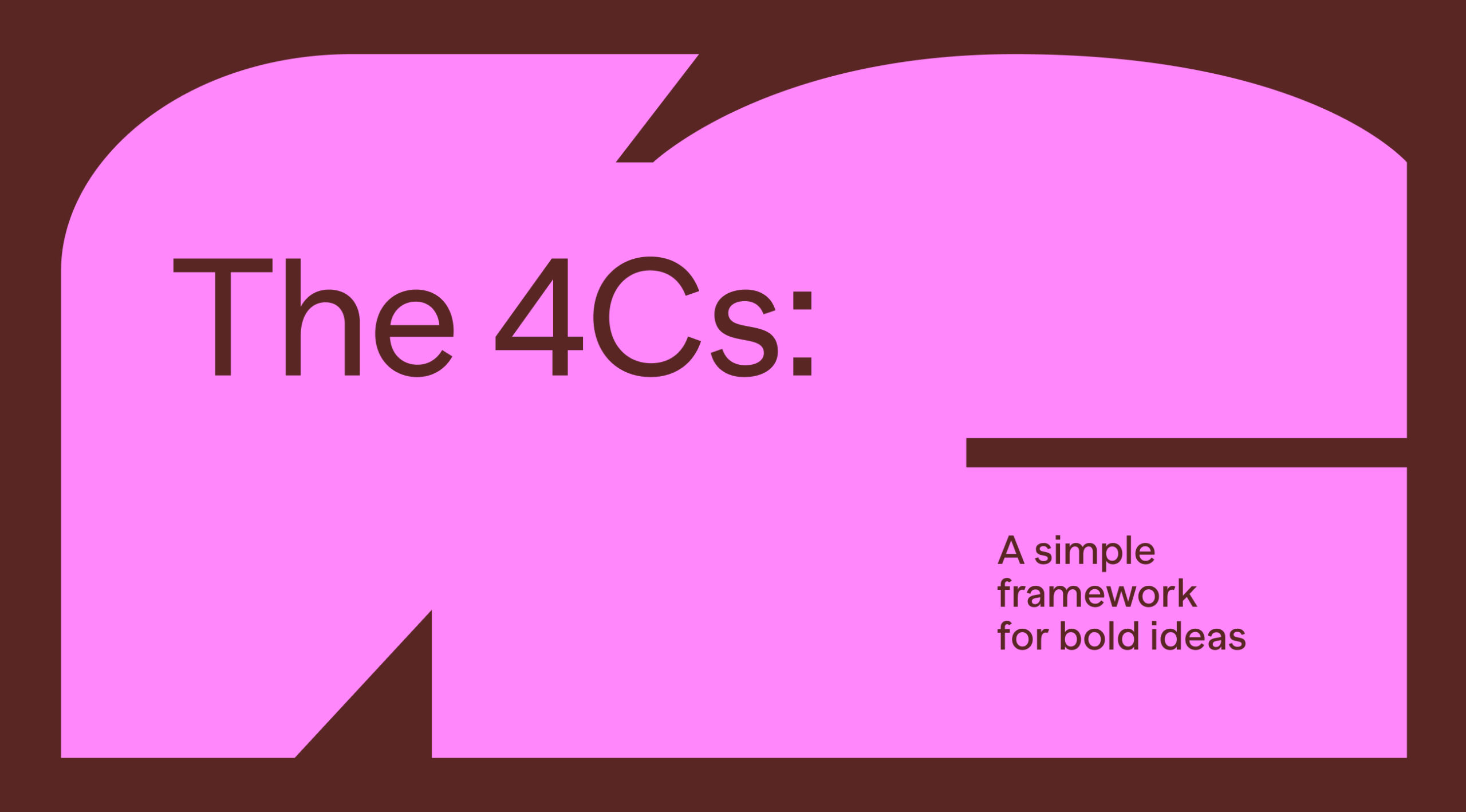 The 4Cs: A simple framework for bold ideas